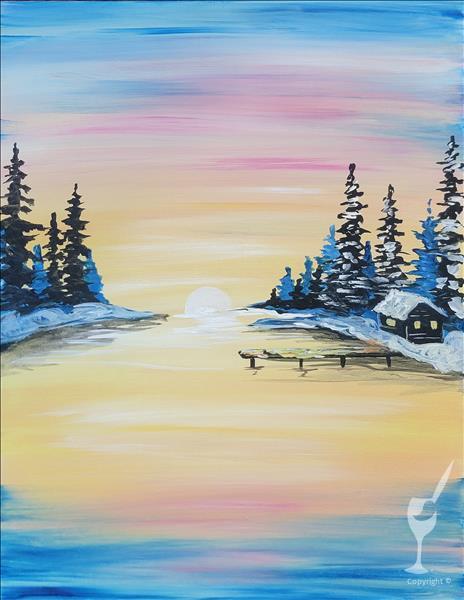 Snowy Pastel Sunset